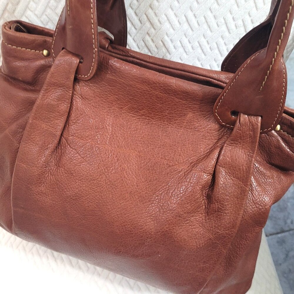RIALTO** Italian Made 100% Peebled Leather Handbag
